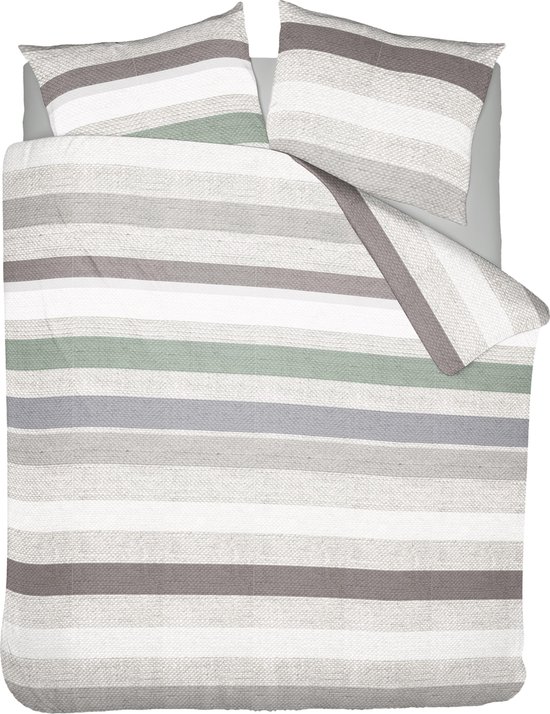 plakboek laser blouse Wake up! Bedding Dekbedovertrek Pastel Stripe 240x220 cm - Microvezel -  Groen | bol.com