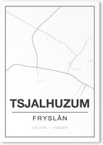 Poster/plattegrond TSJALHUZUM - 30x40cm