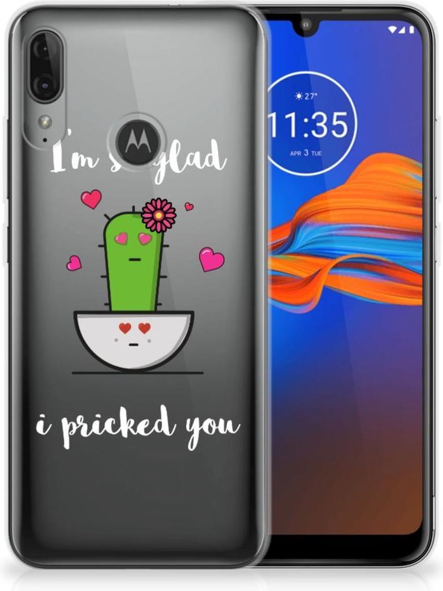 Motorola Moto E6 Plus Telefoonhoesje met Naam Cactus Glad