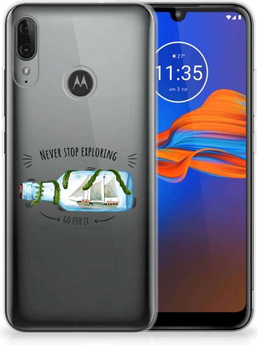 Motorola Moto E6 Plus Telefoonhoesje met Naam Boho Bottle