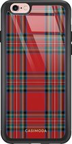 iPhone 6/6s hoesje glass - Tartan rood | Apple iPhone 6/6s case | Hardcase backcover zwart