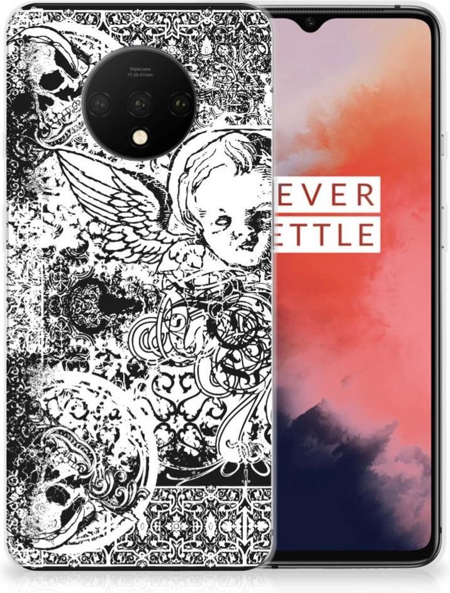 Silicone Back Case OnePlus 7T Skulls Angel