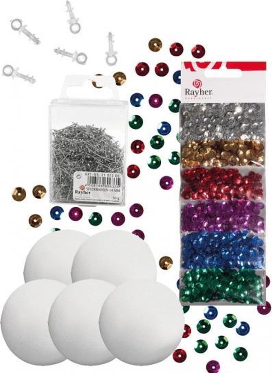 Uitgelezene bol.com | Zelf 5x pailletten kerstballen maken set 7 cm MD-74