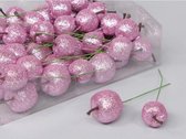 Kerststekers - Roze Appelstekers 48 Stuks 25/35mm