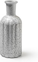 Woonaccessoires -  Fles Glas 'norinne' L Zilver Frost H19 D7,5