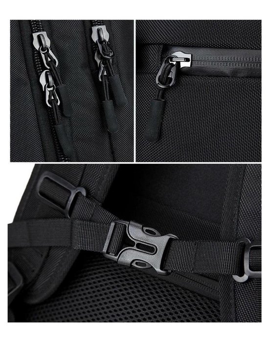 Globeless - Omnistow - Handbagage rugzak - 51x33x20cm - Cabin approved backpack - Zwart - 40L - Globeless