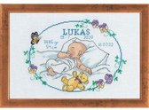 Borduurpakket Geboortetegel jongen Lukas om te borduren Permin 92-7713