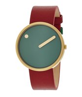 Picto 43377 horloge dames en heren - rood - edelstaal doubl�