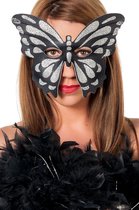 Feestbeest.nl Masker vlinder groot zilver