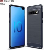 Soft Bruchem TPU Hoesje voor Samsung Galaxy S10 Plus -Donker Blauw - van Bixb