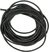 Cotton wax cord black 0.5 mm/ 1 m - 6 stuk