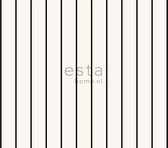 ESTAhome stof strepen zwart - 185606 - 157 cm