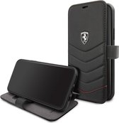 iPhone 11/XR Bookcase hoesje - Ferrari - Effen Zwart - Leer