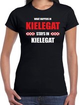 Breda / Kielegat Carnaval verkleed outfit / t-shirt zwart voor dames - Brabant Carnaval verkleed outfit / kostuum - What happens in Kielegat stays in Kielegat XL