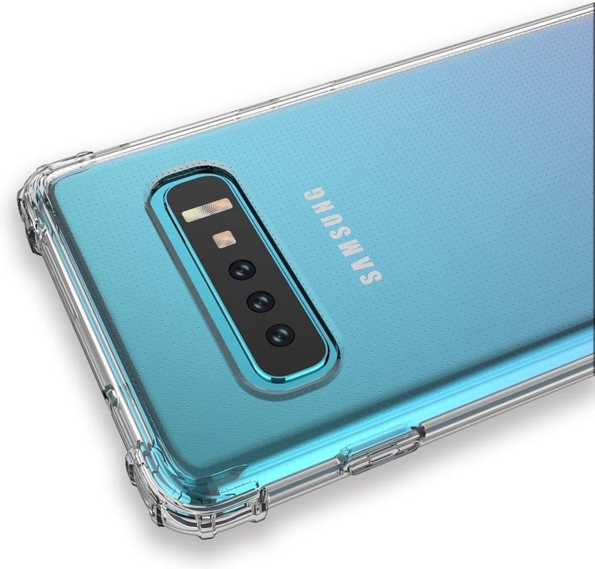 Mobigear Doorzichtig Hoesje geschikt voor Samsung Galaxy S10 Telefoonhoesje Flexibel TPU | Mobigear Cushion Backcover Shockproof | Doorzichtig Telefoonhoesje Galaxy S10 | Schokbestendig Galaxy S10 Telefoonhoesje | Anti Shock Proof - Transparant