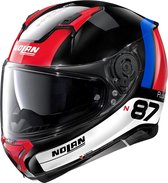 Nolan N87 Plus Distinctive 28 Glossy Black Red Blue White Integraalhelm - Motorhelm - Maat S