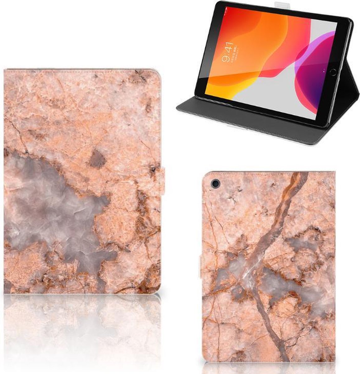 iPad 10.2 2019 | iPad 10.2 2020 | 10.2 2021 Leuk Tablet hoesje Marmer Oranje