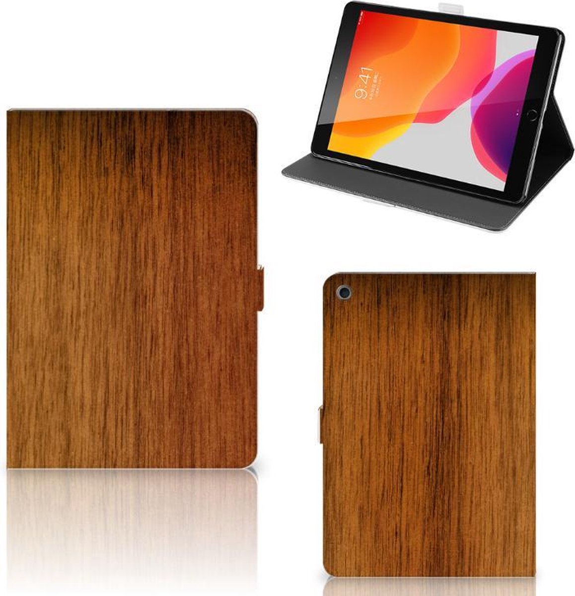 iPad 10.2 2019 | iPad 10.2 2020 | 10.2 2021 Tablet Book Cover Donker Hout