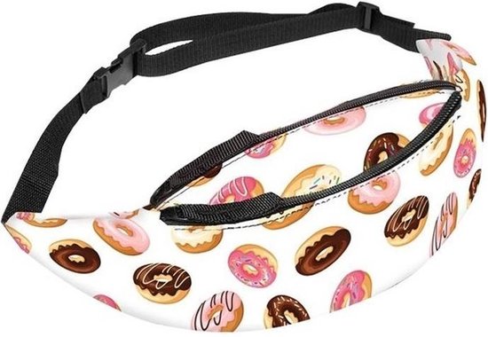 muis of rat Aanhankelijk Briljant Donut print heuptasje/schoudertasje voor meisjes/dames - Festival fanny  pack/bum bag | bol.com