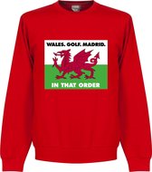 Wales, Golf, Madrid in that Order Sweater - Rood - S