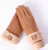 Hidzo Dames Handschoenen Khaki Maat S/M
