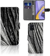 Smartphone Hoesje Geschikt voor Samsung A51 Book Style Case Boomschors Grijs