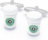 Manchetknopen - Koffie Koffiebeker Groen en Wit