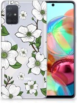 Back Case Geschikt voor Samsung A71 TPU Siliconen Hoesje Dogwood Flowers