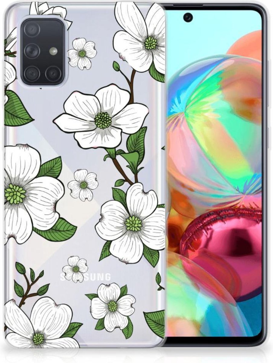 Back Cover voor Samsung Galaxy A71 TPU Case Dogwood Flowers