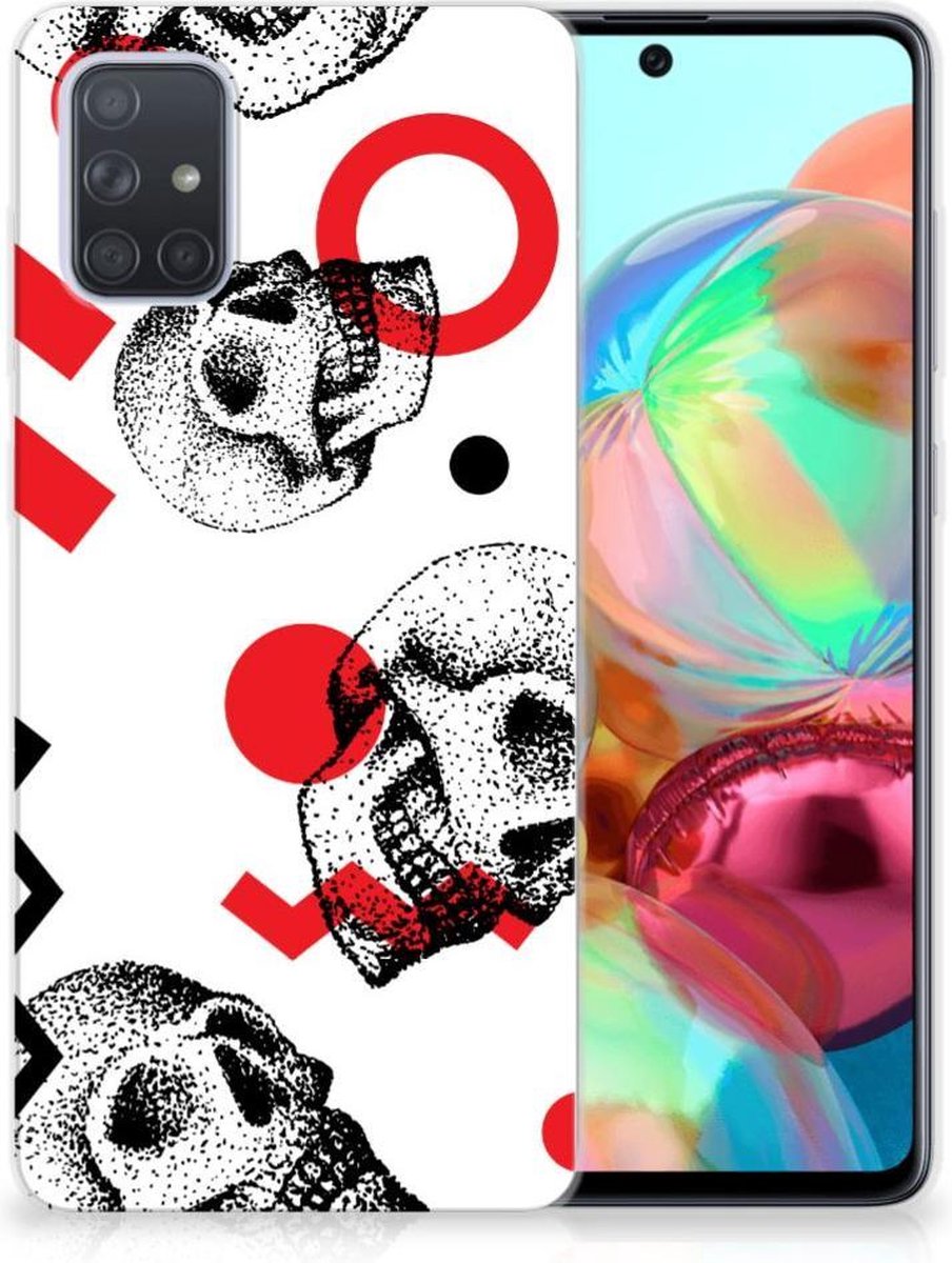 Silicone Back Case Samsung Galaxy A71 Skull Red