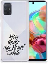 Geschikt voor Samsung Galaxy A71 Siliconen hoesje met naam Heart Smile