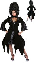 Funny Fashion - Gotisch Kostuum - Duistere Begraafplaats Goth - Vrouw - zwart - Maat 40-42 - Halloween - Verkleedkleding