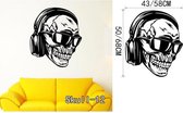3D Sticker Decoratie Mexicaanse Suiker Schedel Kantoor Stickers Dia De Los Muertos Vinyl Muursticker Sticker Adesivo De Parede Home Decor Muurschildering - Skull12 / Large