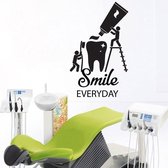 3D Sticker Decoratie Glanzende tanden Tandheelkunde Decal Tandheelkundige kliniek Vensterglas Vinyl Sticker Tandarts Glimlach Kunst aan de muur Decals Verwijderbaar Tand Decor Z278