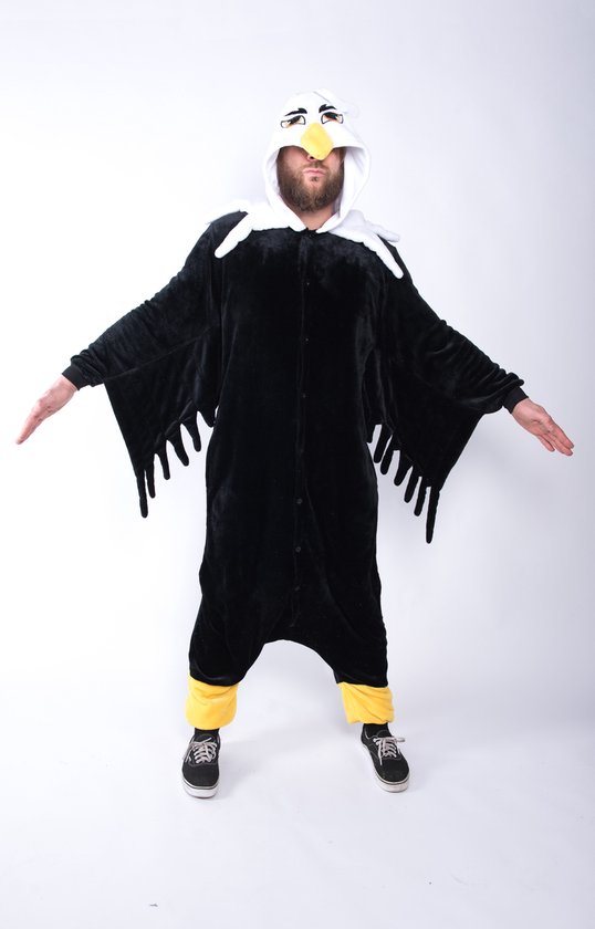 KIMU Onesie aigle enfants costume oiseau costume aigle - taille 146-152 - costume aigle combinaison pyjama festival