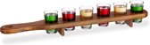 Relaxdays shotglas set met plank - serveerplank - 6 glaasjes - 4 cl shotglaasjes