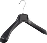 De Kledinghanger Gigant - 30 x Mantel / kostuumhanger kunststof zwart met schouderverbreding, 39 cm