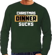 Foute Kersttrui / sweater - Christmas dinner sucks - kerstdiner - groen voor heren - kerstkleding / kerst outfit S (48)