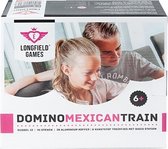 Longfield Mexican Train Domino Dubbel 12 in Houten Koffer 91 Stenen