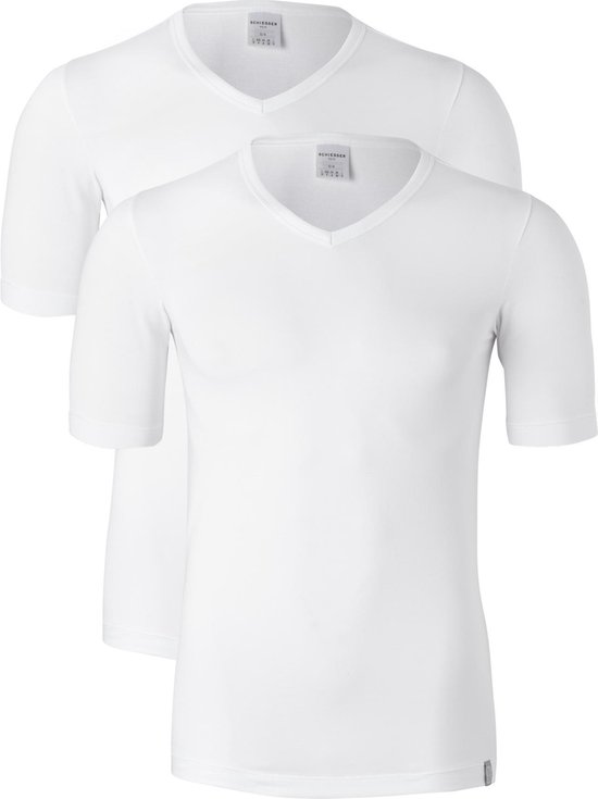 Schiesser Shirts 95/5 V-hals 2-pack Heren - Wit - S | bol.com