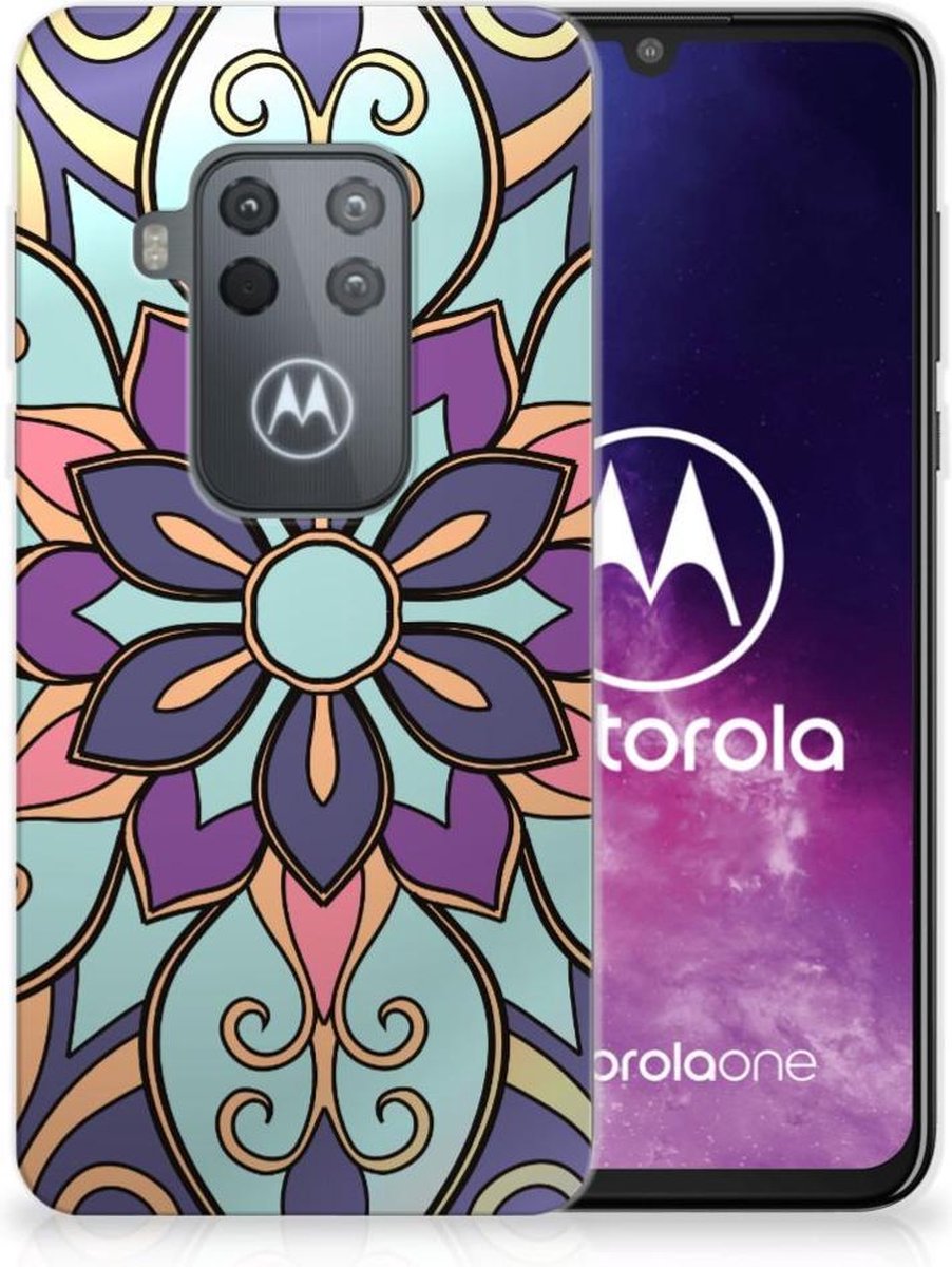 Motorola One Zoom TPU Case Purple Flower
