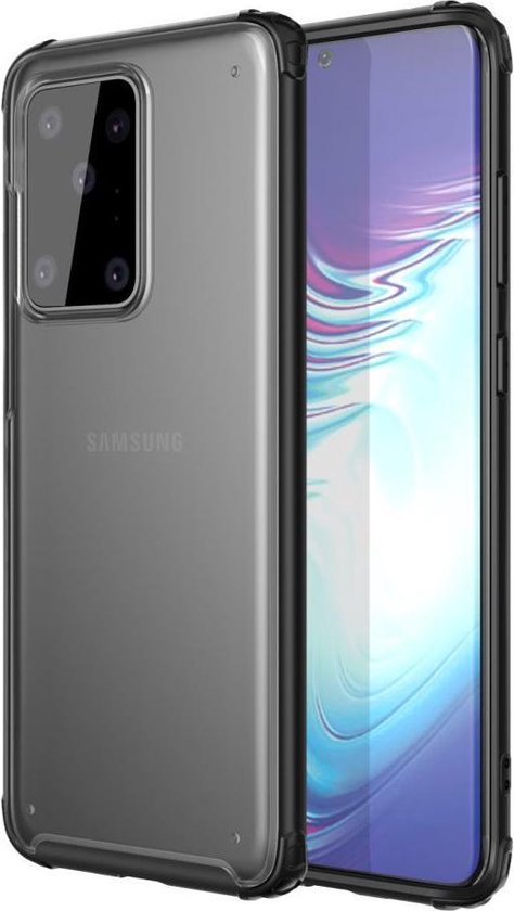 Samsung Galaxy S20 Ultra Hoesje Slim Fit Hybride Transparant/Zwart | bol.com
