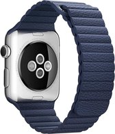 Geschikt voor Apple Watch 1 / 2 / 3 / 4 / 5 - 42MM / 44MM Luxe PU Leren bandje |Blauw / Blue| Premium kwaliteit | Maat: One Size |PU Leer|TrendParts