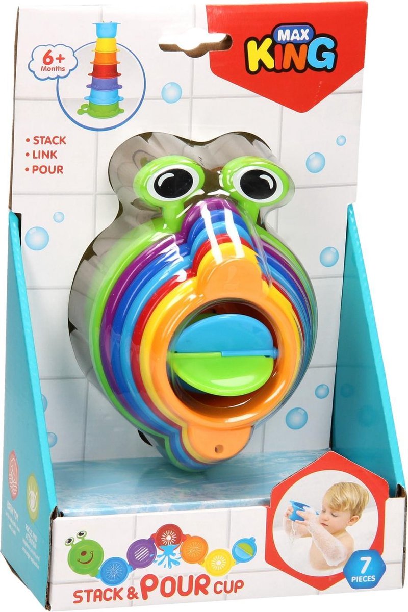 specificatie Langwerpig lijn Max King - Stapeltoren Rups badspeelgoed baby - vanaf 6 maanden - 7 bakjes  - zandbak... | bol.com