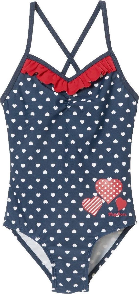 Goedkoopste Playshoes Badpak Hartjes Uv-werend Blauw Meisjes Maat 98/104