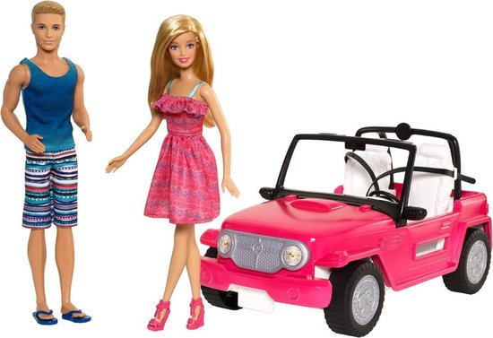 Barbie Beach Cruiser Auto met Ken & Barbie | bol.com