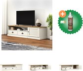 vidaXL Tv-meubel VIGO 156x40x40 cm massief grenenhout wit - Kast - Inclusief Houtreiniger en verfrisser