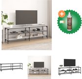 vidaXL Tv-meubel 160x30x50 cm bewerkt hout grijs sonoma eikenkleurig - Kast - Inclusief Houtreiniger en verfrisser