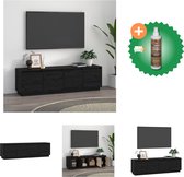 vidaXL Tv-meubel 156x37x45 cm massief grenenhout zwart - Kast - Inclusief Houtreiniger en verfrisser