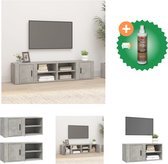 vidaXL Tv-meubels 2 st 80x31-5x36 cm bewerkt hout betongrijs - Kast - Inclusief Houtreiniger en verfrisser